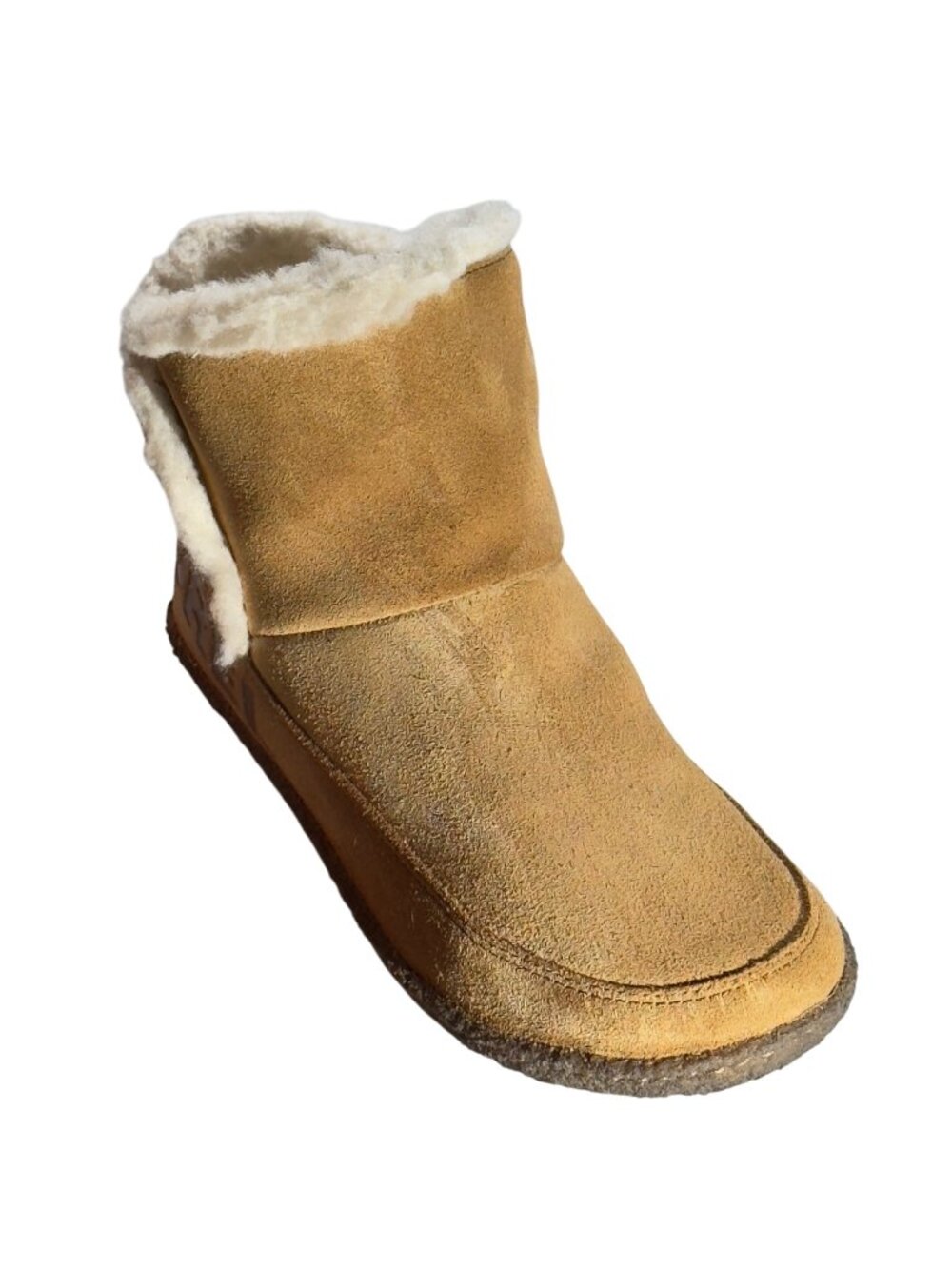 SOREL Women's Suede Ankle Booties Faux Shearling Lining Size 8.5 US EU 39.5